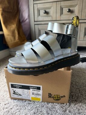 Dr. Martens Clarissa II Silver Platform Sandals